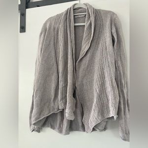 Prana Cardigan Organic Cotton SMALL Flowy Tan Beige Beach Sweater Ribbed